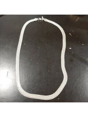Napier Herringbone Flat Chain Necklace Lobster Clasp 18"  minimalist layered
